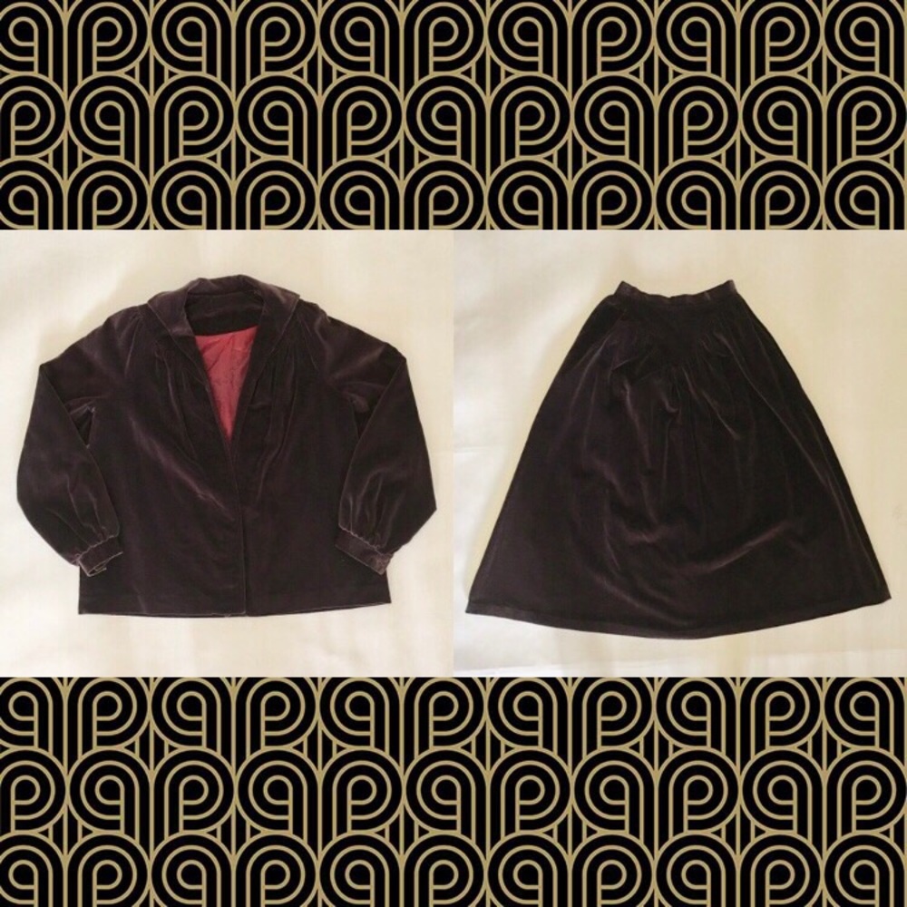 Vintage 70s Patty Woodard 2-Piece Blazer Skirt Set